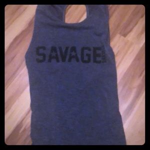Savage barbell open crossback tank